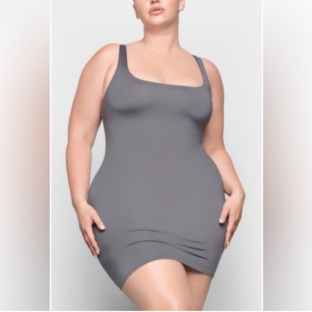 SKIMS Gunmetal Swim Tank Dress